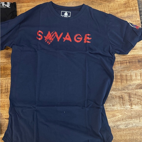 Savage black and white Navy Blue or gray T-Shirt long length tee men’s NEW XXL - Picture 5 of 15